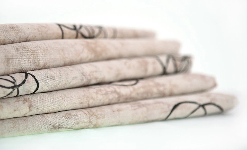 Tecido de algodão natural indiano com estampa de bloco manual 3 jardas feito à mão - Imagem 2 de 3