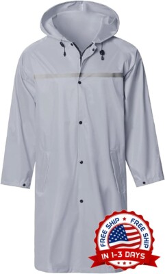 Chaqueta de Lluvia para Hombre y Mujer con Capucha Larga Ropa Impermeable Gruesa