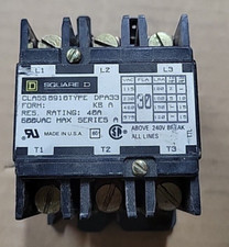 Square D Class 8910 Type DPA33 600VAC 40A Contactor 120V COIL