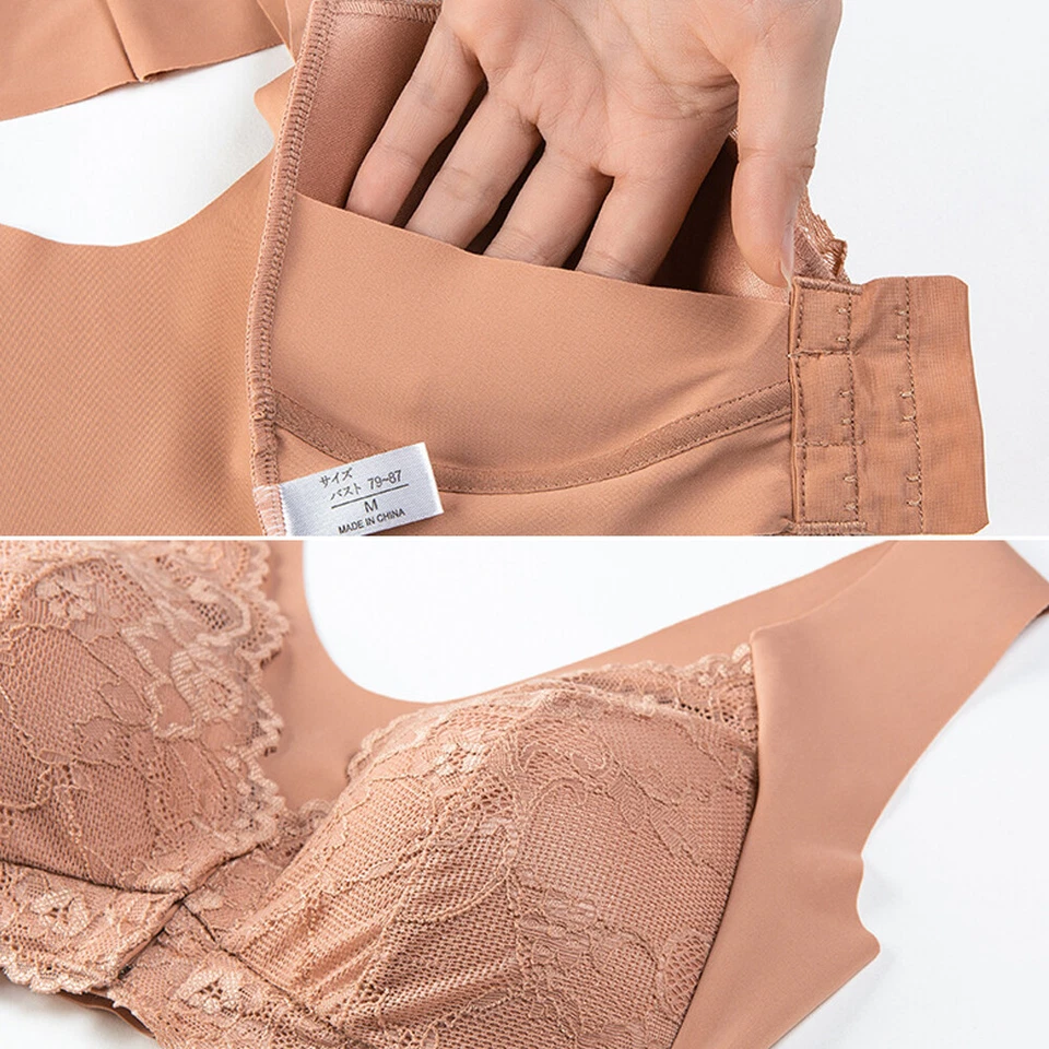 Push Up Bra Women Front Closure Wireless Lingerie Bras Lace Bralette Underwear § - Image 3 of 4