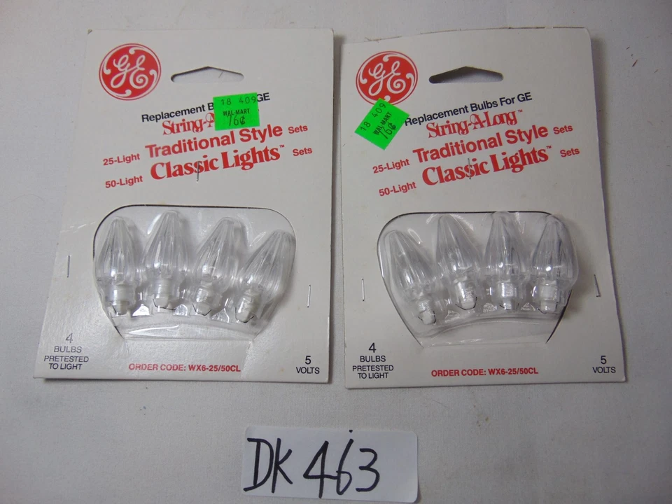 Lot Of 2 GE WX6-25/50CL Classic Lights Replacement 4 Pack of Bulbs Clear Vintage - Image 2 of 4