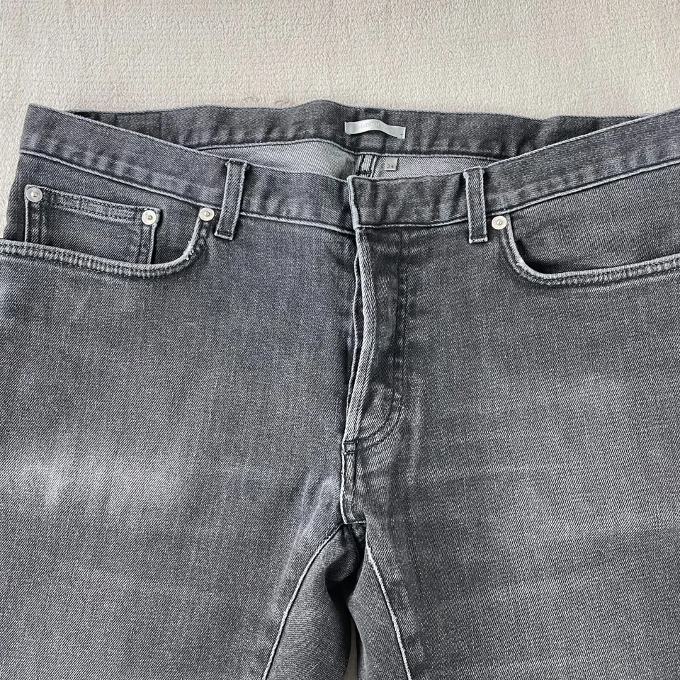 Jeans Dior Hombre 34x27 Negro Carbón Calce Ajustado 17.5 Diseñador Hecho en Italia $1150 Foto 4 de 4