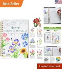 Elegant Watercolor Workbook: 15 Gorgeous Flowers for Stress Relief Creativity