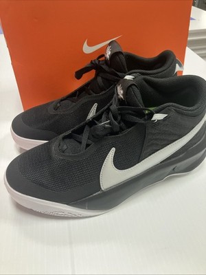 Nike Team Hustle D10 Low Black Metallic Silver Kid Size 7Y GS CW6735 004