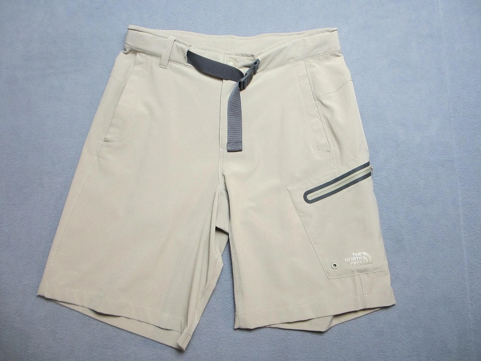 North Face Shorts Mens 30 Beige Stretch Belted Cargo Outdoor Hiking Lightweight