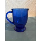 Vtg Anchor Hocking Cafe Cobalt Blue Glass Footed Pedestal Coffee Mug 16oz