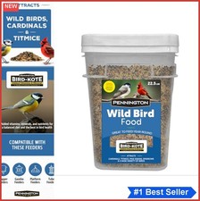 Wild Bird Food 22.5 Pound Bucket Seed For Outdoor Feeders Sunflower Blend