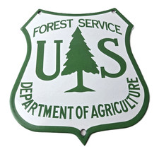 Vintage Forest Service Sign - Agricultural National Park Gasoline Porcelain Sign