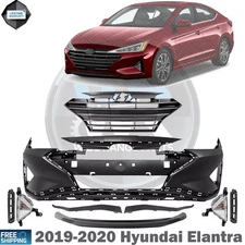 NEW Front Bumper Cover Primed& Grille Assembly Kit For 2019-2020 Hyundai Elantra
