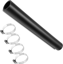 2 Id Gasoline Fuel Filler Neck Hose With 4 Clamps - 15 78 Straight Black