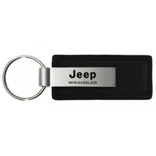 , INC. Officially Licensed Leather Key Chain for Jeep Wrangler (Black)