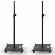 5Core Speaker Stand 2Pcs Heavy Duty Adjustable 61" DJ PA Stands 35mm w Wheels