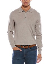 Mette Merino Wool Polo Sweater Men's Brown Xl