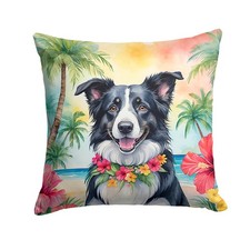 Caroline's Treasures Border Collie Luau Throw Pillow DAC6377PW1414