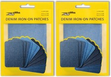 ZEFFFKA 2 Pack of Denim Iron-on Patches Repair Kit - 12pcs, 3"x4.25", 100 Cotto