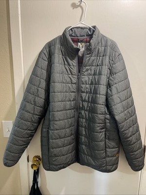 Voyager Men s Quilted Puffer Jacket Gray  Fleece Lined Size XL