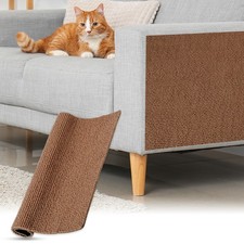 Self-Adhesive Cat Scratching Mat, 1 Roll 11.8" x 11.8" for DIY Sofa, Brown