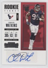 2017 Panini Contenders Rookie Ticket Carlos Watkins #189 Auto jc3
