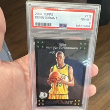 Topps 2007-08 Kevin Durant Seattle Supersonics #112 PSA 8 Rookie Card. rookie card picture