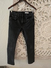 Allsaints Cigarette Black Skinny Jeans Button Fly Stretch Men's 28