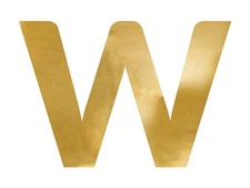 Spiegelbuchstabe „W“, gold, 88x60 cm