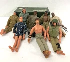 G.I. Joe (Lot of 8) Vintage 12" Figures With Lots Of Accessories & Foot Locker