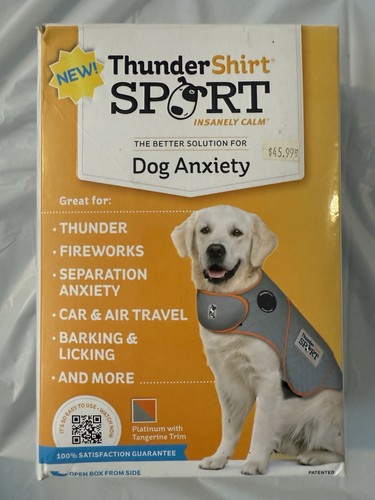Thundershirt Sport Dog Anxiety Calming Jacket XXL Extra Large Gray/ Orange