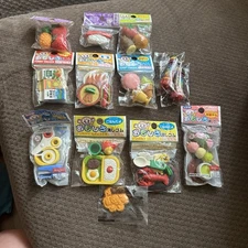 Funny and Cute Erasers 13pc  Made in Japan, Sushi, Lobster, Fruits, Veggies