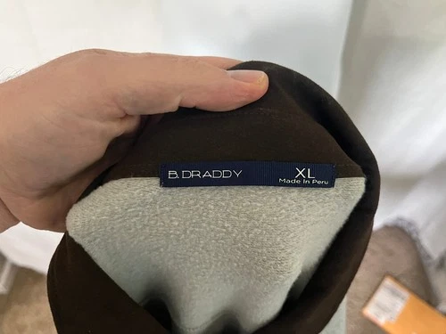 B.Draddy Men's Gray w/ Brown Trim Shirt Jacket Shacket Golf XL image 5