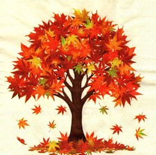 2 Two Paper Lunch Napkins for Decoupage/Mixed Media - Autumn Tree nature