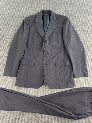 Vintage Brooks Brothers Suit 43 R Blue Wool Birdseye Brooksgate Union 34x31