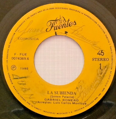 Gabriel Romero    La Subienda / San Judas Tadeo CUMBIE FUENTES SINGLE 7''