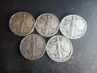 5 Different Walking Liberty Silver Half Dollars