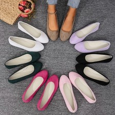 Womens Casual Ballet Flats Boat Shoes Slip On Loafers Round Toe Pumps