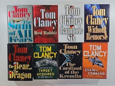 Lot of 8 Tom Clancy Hardcover Thriller Books Jack Ryan Espionage Spy