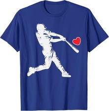 Valentines Day Baseball Batter Silhouette Heart Unisex T-Shirt