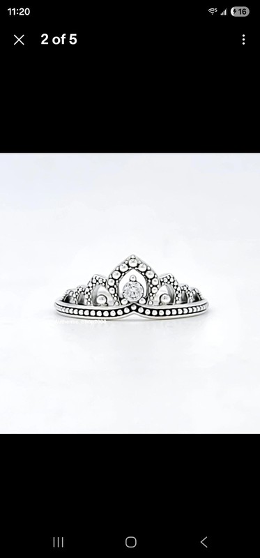 Pandora Beaded Regal Tiara Sterling Sliver Ring W/ CZ SIZE 48- 4.5 NWOB