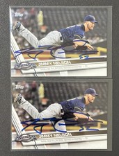 Jimmy Nelson Signed 2017 Topps Base Set Card Auto Milwaukee Brewers (X2)
