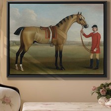 Vintage Horse Portrait Oil Painting Canvas Print Equestrian Wall Art Decor