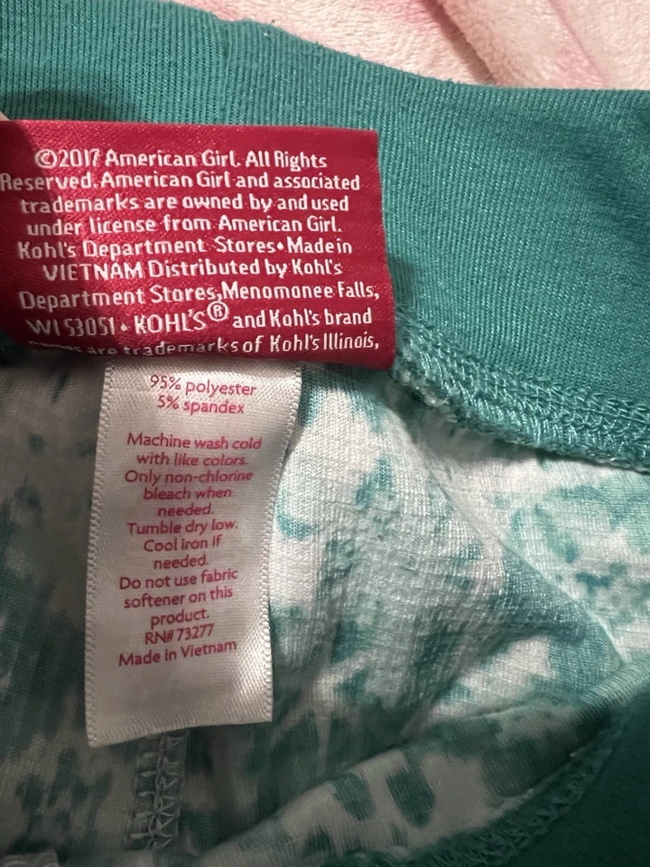 Брюки мягкие больные American Girl снежинки бирюзовый размер 4/5 для девочек - Изображение 4 из 4