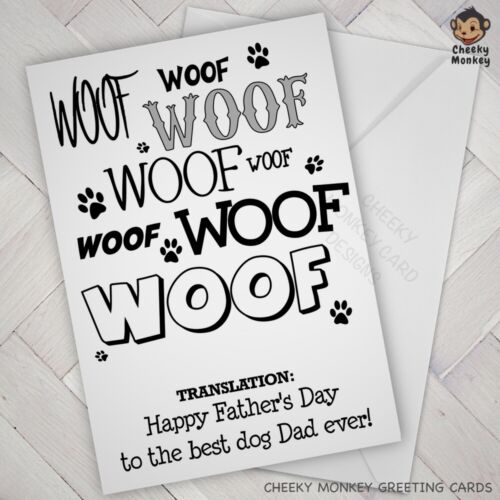 Fathers day Card from the dog fur baby babies pet fun funny dad daddy - 第 1/2 張圖片