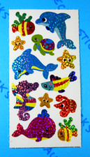 Dolphins  Sea Animals Prismatic Small Sticker Sheet