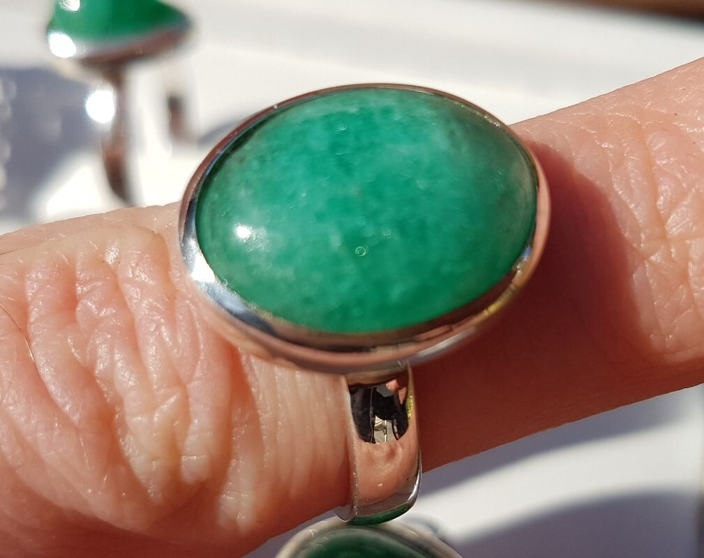 Bague émeraude et argent fin 55, le cadeau idéal de 6,40g pour un anniversaire