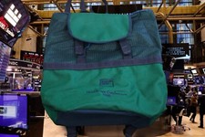 Vintage Goldman Sachs Wall Street Scarborough Tweed Back Pack Duffle Banker Bag