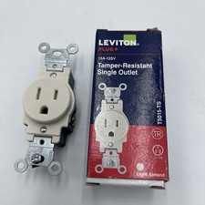 Leviton TR Single Outlet Receptacle Commercial Grade 5-20R Light Almond 15A