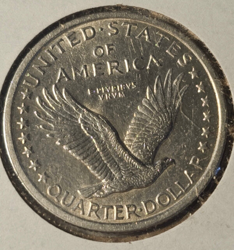 1917 TYPE 1 STANDING LIBERTY QUARTER *GEM*MS FH Full Head Blast White Mint State - Bild 6 von 7
