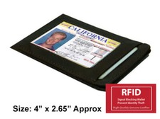 Lot of 2 Black Leather Thin Credit Card Holder Front Pocket Wallet