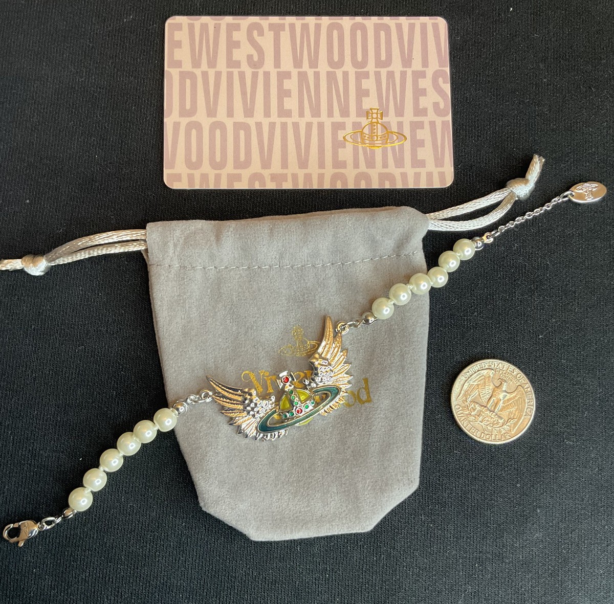 Rare～Vivienne Westwood nana Wing Saturn Pearl Orb Bracelets