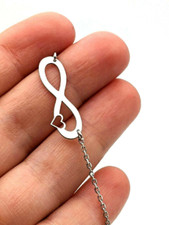 Infinity Heart Sterling Silver Charm Bracelet 925