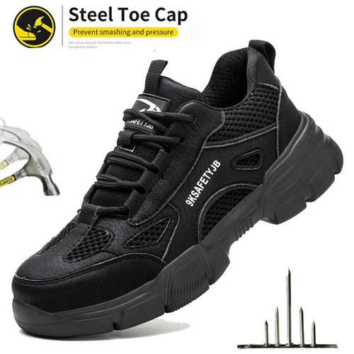 Men's Steel Toe Work Boots Indestructible Safety Shoes Breathable Hiking Sneaker - Picture 1 of 30